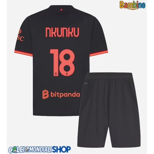 Maglie da calcio AC Milan Christopher Nkunku #18 Terza Maglia Bambino 2026-27 Manica Corta + Pantaloni corti)